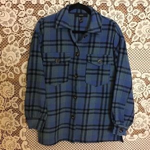 Forever 21 Shacket Wool Blend Plaid
